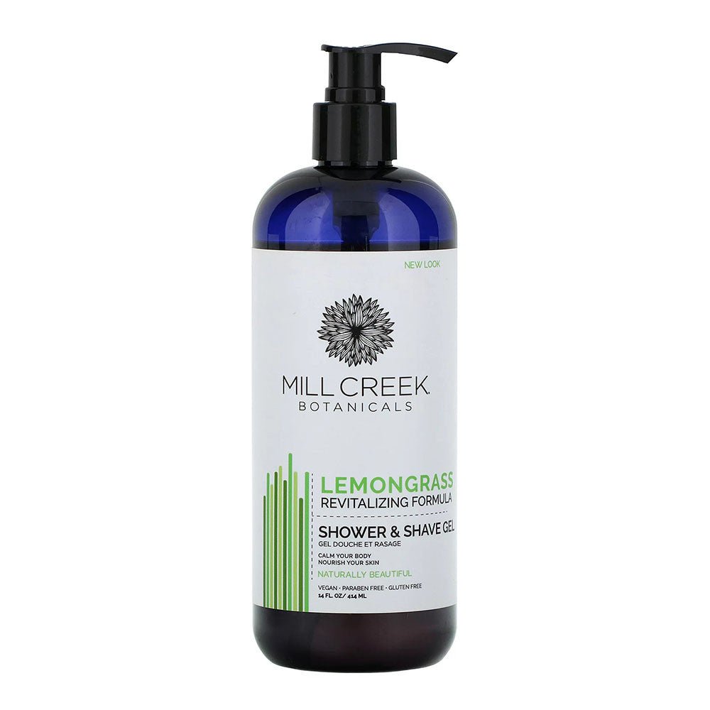 Mill Creek Botanicals Lemongrass Shower and Shave Gel, 14 Oz
